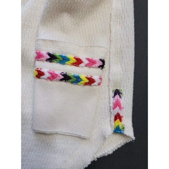 WE The Free Free People Rainbow Thermal Tee In Ivory Size X-Small - Picture 10 of 11